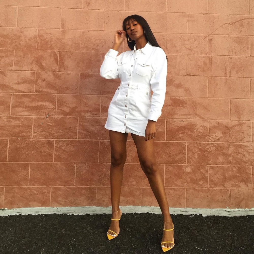 ZARA White Denim Mini Dress